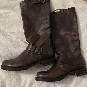 Brown Leather Tall Boots